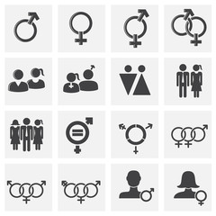 Gender diversity related icons set on background for graphic and web design. Creative illustration concept symbol for web or mobile app