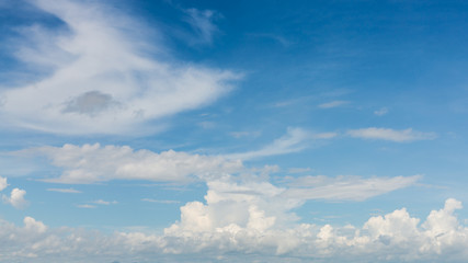 dramatic cloud moving above clear blue sky, cloudy day weather background