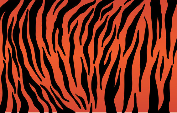 Tiger stripes pattern, animal skin texture, abstract ornament for clothing, fashion safari wallpaper, textile, natural hand drawn ink illustration, black and orange camouflage, tropical cat