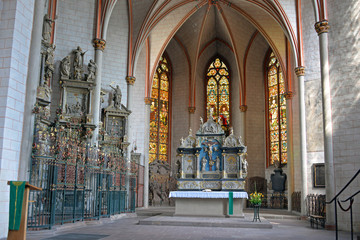 Fototapeta na wymiar In der Lutherischen Pfarrkirche St. Marien Marburg Lahn