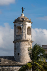 Fototapeta na wymiar royal force castle of havana tower, cuba, castillo de la real fuerza