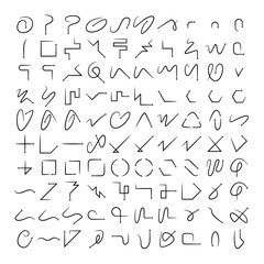 big set arrow bow icons set line design