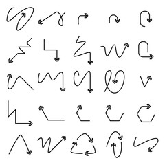 arrow bow icons set line design