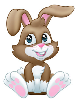 recommend clip art: Very cute Easter bunny rabbit cartoon character