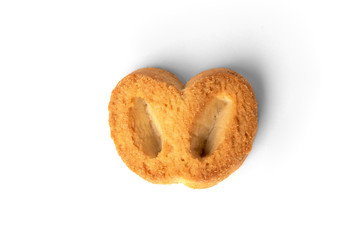 Shortbread pastry ear isolated on white background.