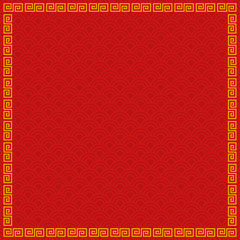 chinese ornaments frame on red abstract pattern vector