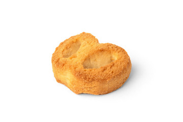 Shortbread pastry ear isolated on white background.