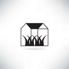 glasshouse farming icon for smart farming technology concept
