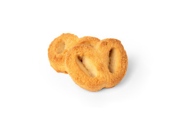 Shortbread pastry ear isolated on white background.