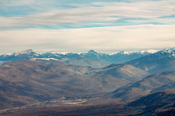 Fototapeta premium lago naki mountains winter landscape