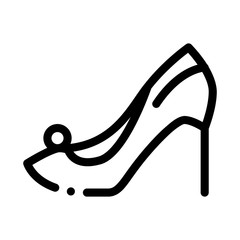 Female Shoe Icon Vector. Outline Female Shoe Sign. Isolated Contour Symbol Illustration