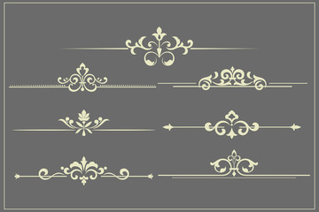 Vintage set. Floral elements for design monograms, invitations, frames, menus and labels. Graphic design of the website, cafes, boutiques, hotels, wedding invitations..