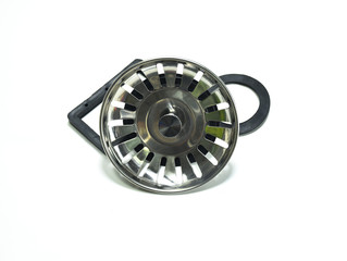 Navel sink stopper placed on a white background.