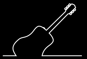 Acoustic Guitar Continuous line Drawing