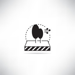 tree and wind symbol for smart agriculture concept icon