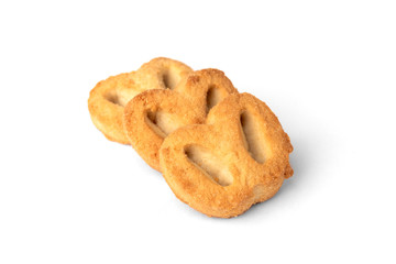 Shortbread pastry ear isolated on white background.