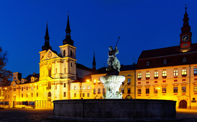 Naklejka na ściany i meble Night view of Jihlava, Czech Republic