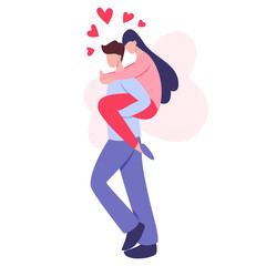 Happy couple in love spending time together