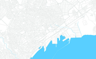 Fototapeta premium Mersin, Turkey bright vector map