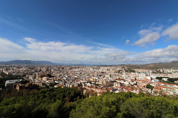 Fototapeta na wymiar View over the city of Malaga in Spain