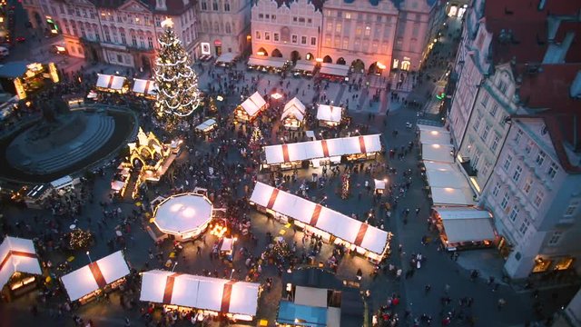 Christmas market on Old Town Square in Prague.