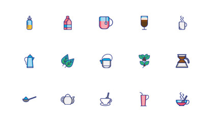 bundle of coffee set icons