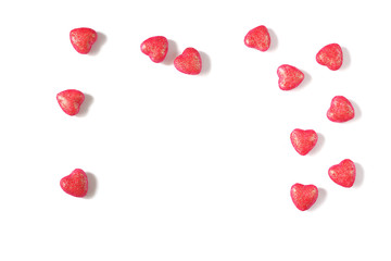 Red hearts isolated on a white background. Valentine's Day.