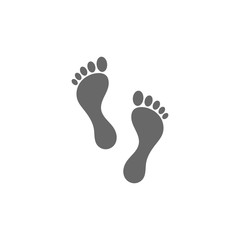 Footprint path vector isolated on white background. Human footprints icon vector isolated on white background