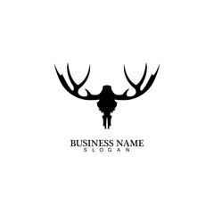 Deer Antlers Logo Template Illustration Design.