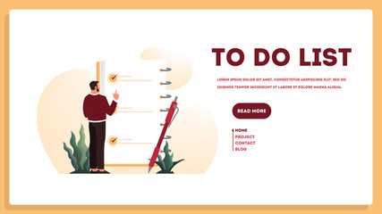 Fototapeta premium Businessman with a long to do list. Big task document.
