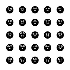 emoticon, emoji circle face set