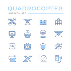 Set color line icons of quadrocopter