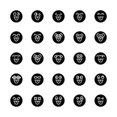 emoticon, emoji circle face set