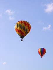 Fototapeta na wymiar Hot air balloons take flght