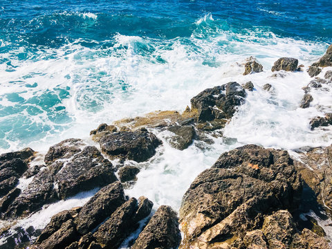 Seething Mediterranean Sea Water Stock Photo - Image of cruise, green:  181023402