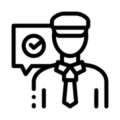Policeman Access Icon Vector. Outline Policeman Access Sign. Isolated Contour Symbol Illustration