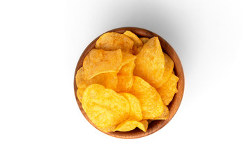 Crisps isolated on white background.
