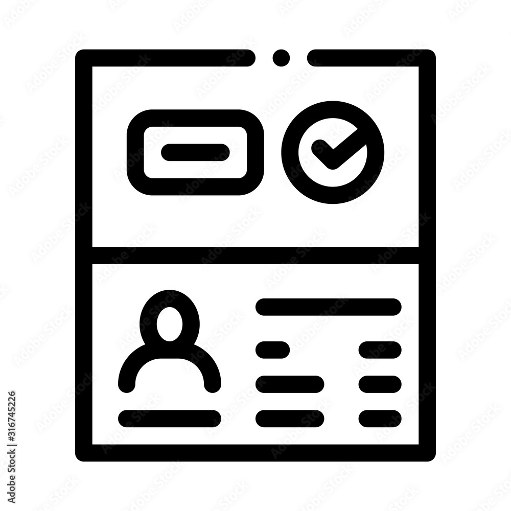 Poster passport access icon vector. outline passport access sign. isolated contour symbol illustration