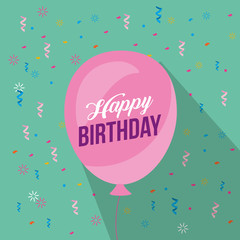 happy birthday celebration card with balloon helium