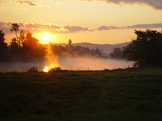 Sunrise in early June in Vermont