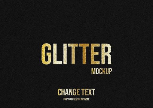 Glitter Text Effect Mockup 