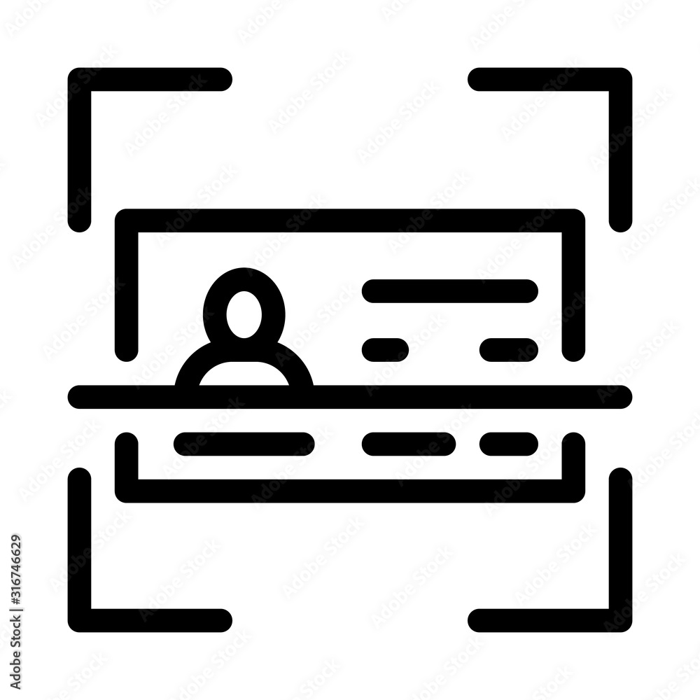 Poster document scanning icon vector. outline document scanning sign. isolated contour symbol illustration