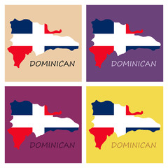 map of Dominican Republic with the flag. North America