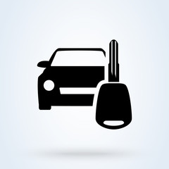 key car rent. vector Simple modern icon design illustration.
