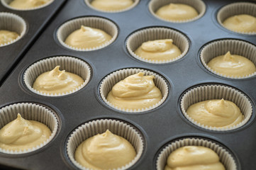 Ingredients for flour products or dessert. Cooking Cupcakes. Rural or rustic style
