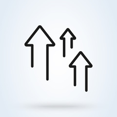 arrow increase Income line icon. Simple modern design illustration.