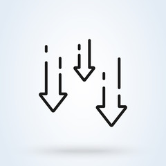 decrease reduce arrow line icon. Simple modern design illustration.