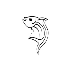 Perfect fish line logo icon design