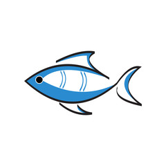 design of fish vector logo line icon