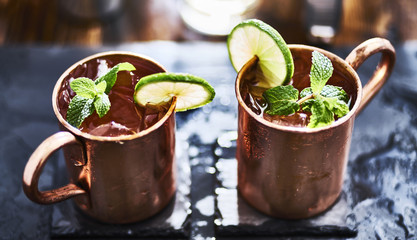 two moscow mules shot close up
